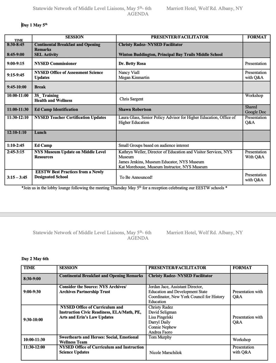 NYSMiddleSchoolAssoc (@nysmsa) on Twitter photo Excellent line up of speakers & events at the #MLL2022 network on May 5th and May 6th. Worthwhile presentations by Commissioner Rosa, <a href="/SweetheartHero/">Sweethearts & Heroes</a> , <a href="/thesleepguy8/">The Sleep Guy</a> , #EESTW schools, & many <a href="/NYSEDNews/">NYS Education Department</a> updates! We hope you're planning to attend! Excellent line up of speakers & events at the #MLL2022 network on May 5th and May 6th. Worthwhile presentations by Commissioner Rosa, <a href="/SweetheartHero/">Sweethearts & Heroes</a> , <a href="/thesleepguy8/">The Sleep Guy</a> , #EESTW schools, & many <a href="/NYSEDNews/">NYS Education Department</a> updates! We hope you're planning to attend!