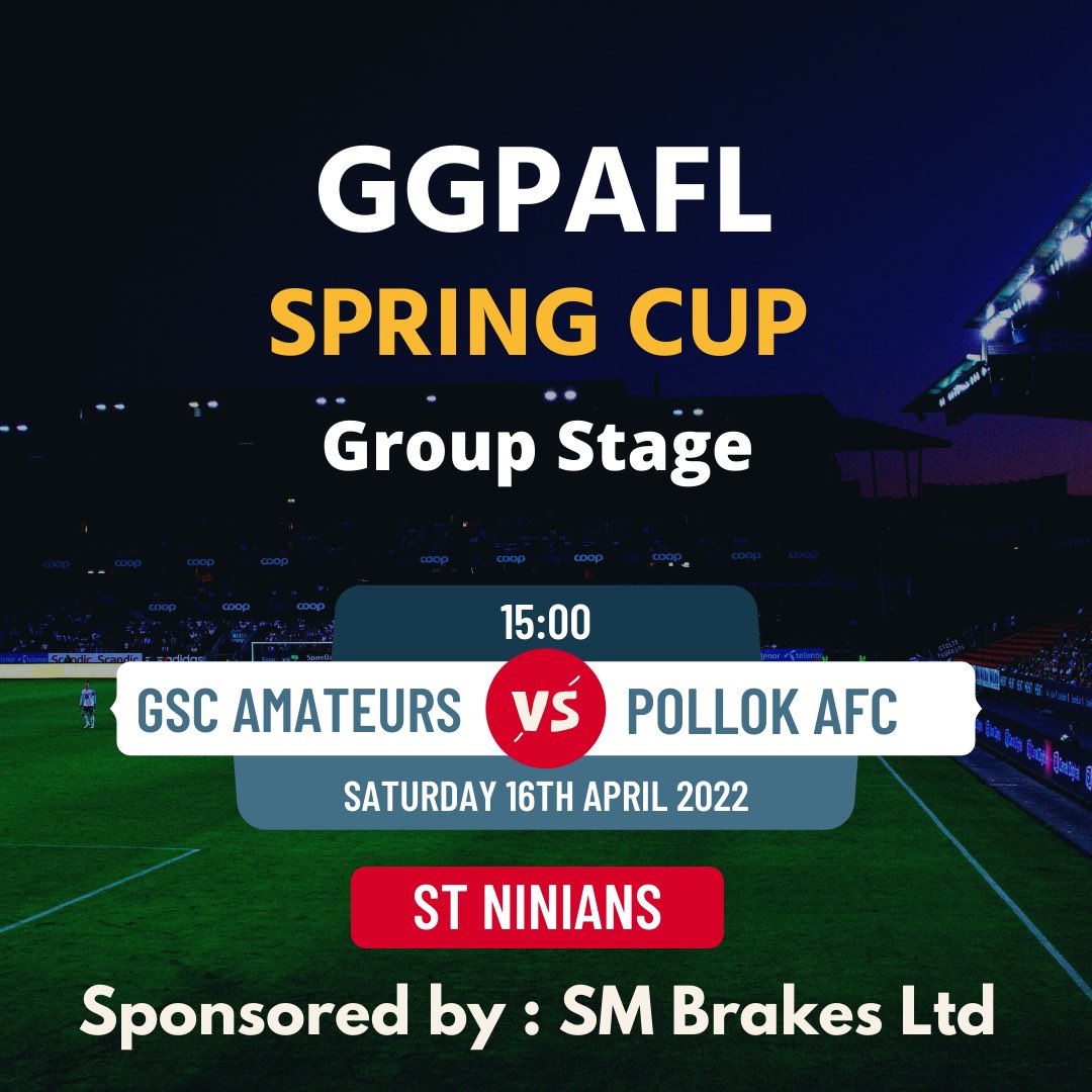 ⚽️SATURDAY MATCH⚽️

After last nights 2-2 draw, we look on to Saturday for our away match to GSC Amateurs in the spring cup.

Let’s get right behind the lads for this one.

Sponsor - SM Brakes Ltd 

#monthelok ⚫️⚪️⚫️⚪️