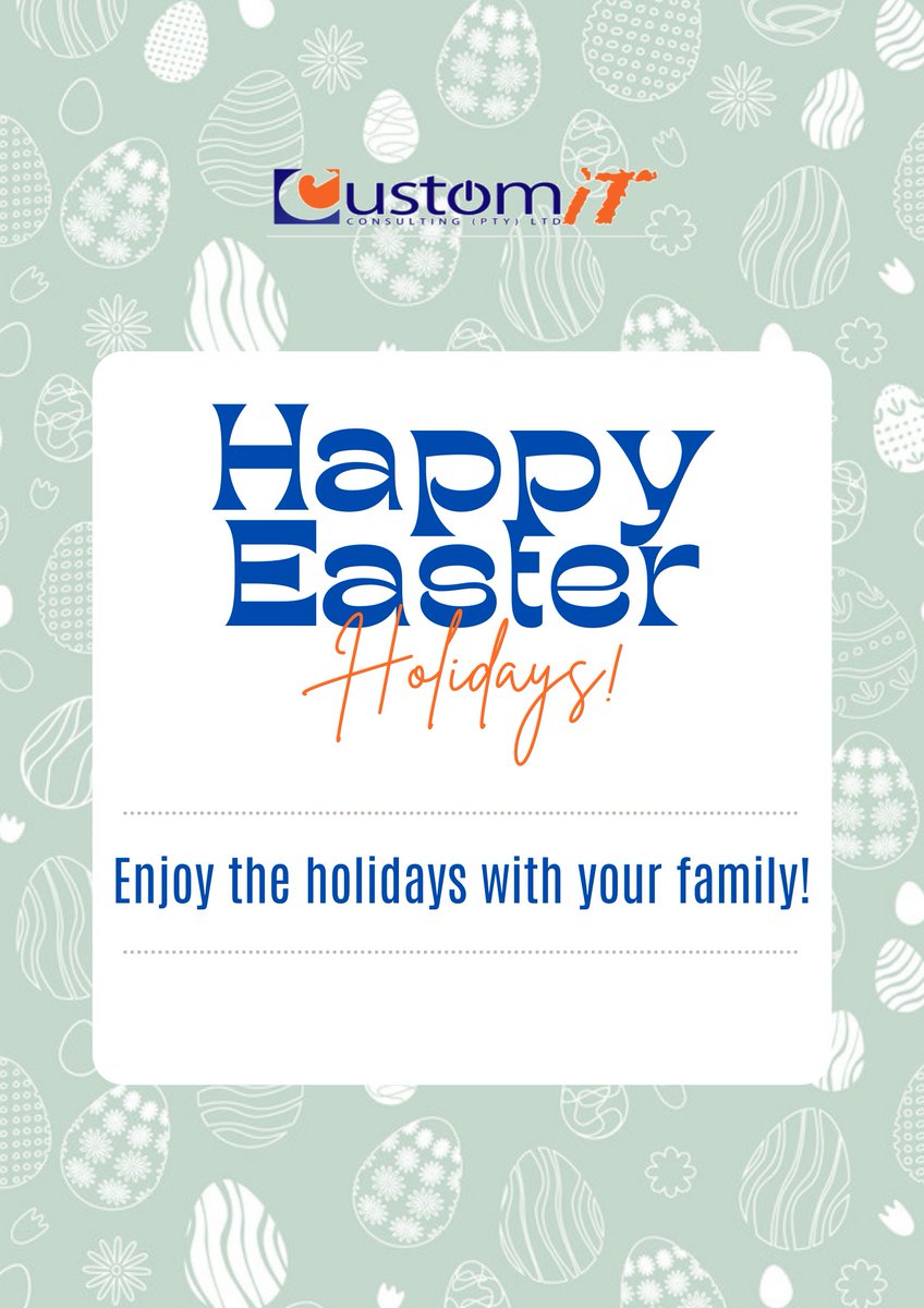 _CustomIT's tweet photo. We would like to wish you and yours, happy Easter holidays! #Lstwitter #customIT #Lesotho https://t.co/mytO6Os0Lv