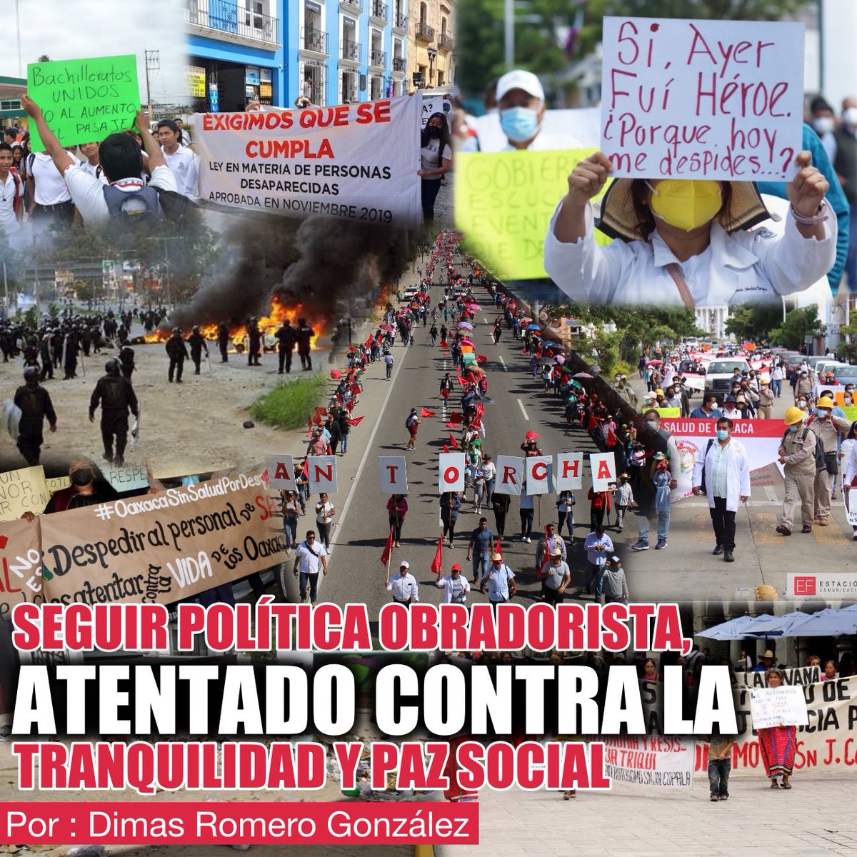 #Opinión✍🏻

Seguir política obradorista, atentado contra la tranquilidad y la paz social

“La realidad ha cambiado y, por lo tanto, también la forma de hacer política…”
bit.ly/3EdA8JG