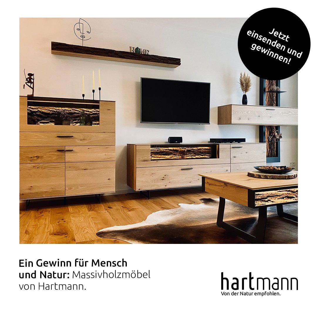 Auch dieses Jahr können Sie uns Fotos Ihrer Hartmann-Einrichtung an info@natur-stuecke.de zusenden und an unserem Gewinnspiel teilnehmen. 

Ende diesen Jahres werden wir aus allen Einsendungen die besten Fotos auswählen und mit einem Naturstücke-Accessoire Ihrer Wahl belohnen.