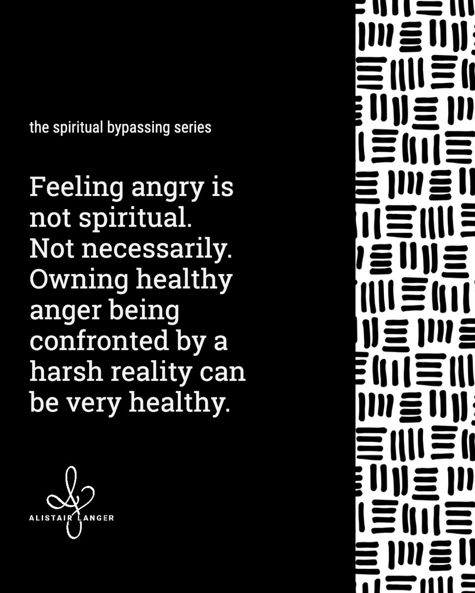 AlistairLanger's tweet image. #spiritualbypassing

Anger can actually be an expression of compassion, a willingness to uphold boundaries that are sacred or stand up for someone who is being oppressed.