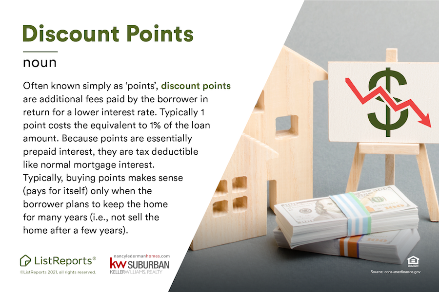 nancy_lederman's tweet image. Did you know you can pay for discount points upfront to get a lower interest rate on your loan, which can save you money over the long run? It’s important to know all of your options when it comes to buying a home.  #nancyledermanhomes  #discountpoints #homebuying #loanoptions