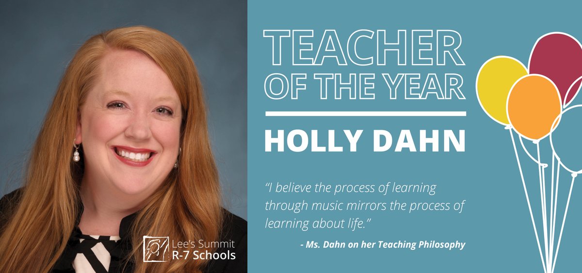 Congratulations to LSR7 2022 Teacher of the Year: Mrs. Holly Dahn!

Mrs. Dahn is a vocal music educator at Summit Lakes Middle School
