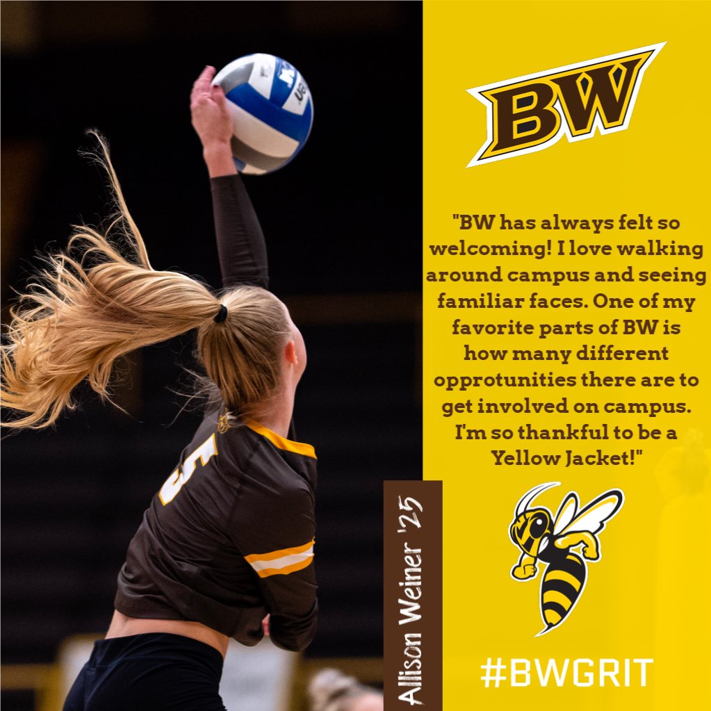 BW_wvolleyball's tweet photo. Thursday edition of #WhyBW with Allison Weiner! #BWGrit #AwwJackets https://t.co/jiQ9d5PRcX