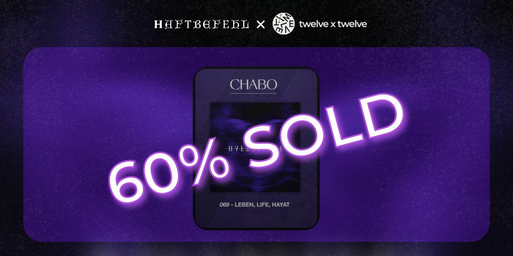 Über die Hälfte von <a href="/haftoffiziell/">kasia</a> ersten NFT-Drop sold! Sicher dir jetzt noch deinen Chabo-NFT!

marketplace.twlvxtwlv.com/de/nft/385-cha…

#Haftbefehl #NFT #Web3