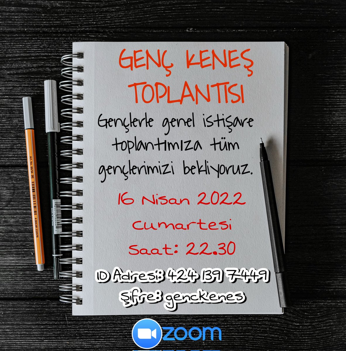 DUYURU! 📌

Genç Keneş Eğitim Ve Kültür Derneği, 
16 Nisan 2022 Cumartesi günü saat 22.30'da gençlerimizle genel istişare toplantısı yapacaktır. Değerli tüm gençlerimizi toplantımıza bekleriz.