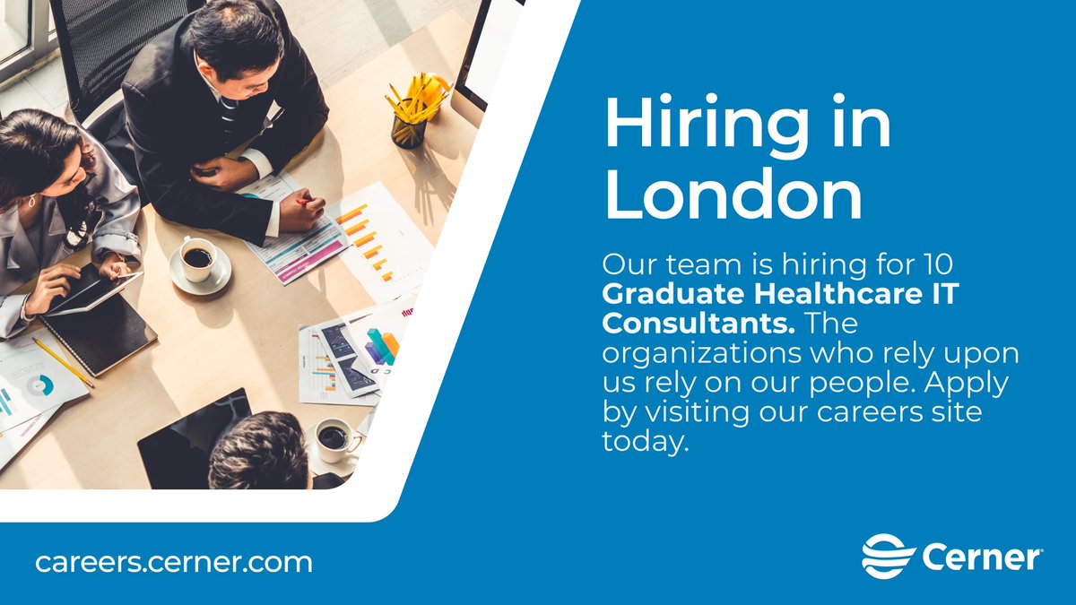 We are excited to announce that we are now looking for graduates to join our Consulting team in the UK for July 2022. Visit our careers site and apply today! Apply by May 4th at careers.cerner.com/job/90408BR
