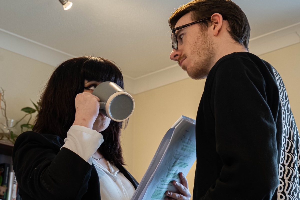 MCharlesProd's tweet image. Little sneak preview of our talented Charlie (Scott Cameron) and Murphy (Emily Fitzpatrick) in rehearsal for Mother There Art Thou!
26th &amp;amp; 27th July at @kingssalford as part of the @GMFringe 

#manchestertheatre #theatre #GMFringe