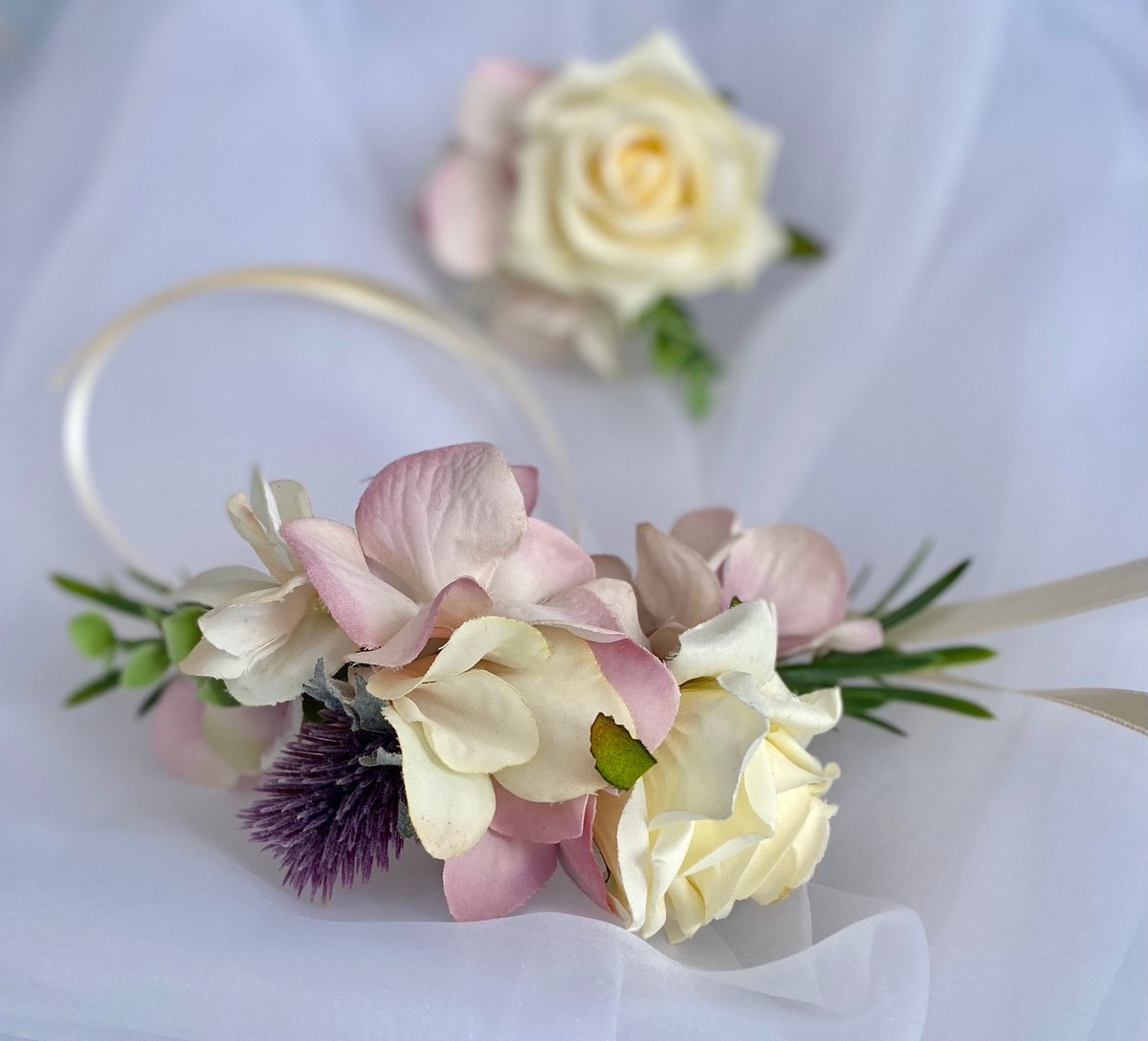 Excited to share the latest addition to my #etsy shop: Vintage bridal wrist corsage and buttonhole of antique pink roses. Prom wrist corsage and buttonhole set. Vintage bridal flowers.  etsy.me/3KLxcX9 #buttonholeset #wristcorsageset #promcorsage #vintageflower