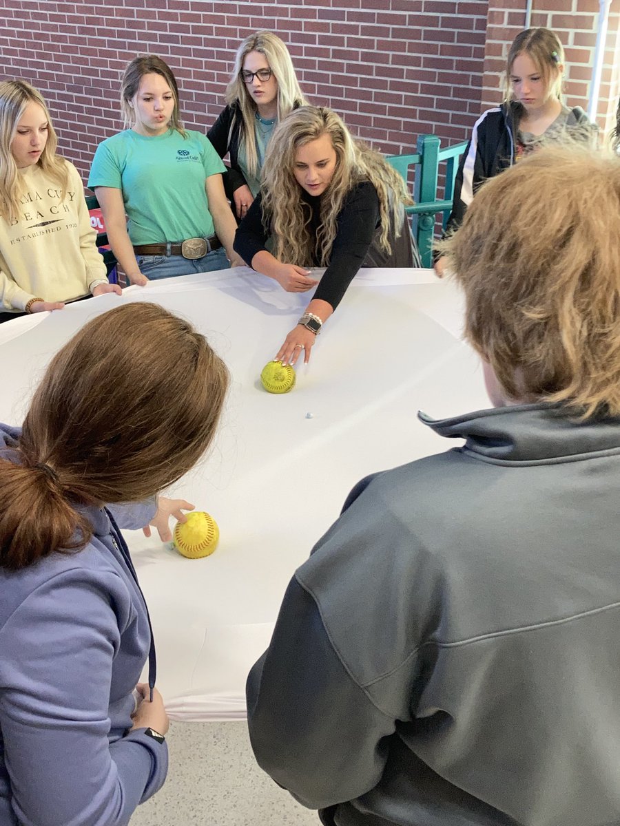 BCMiddleSchool's tweet photo. BCMS students reviewing gravitational pull between two bodies with mass! Hands on, minds on learning! #FullSteamAheadBC https://t.co/Yx1R9ZBXg7