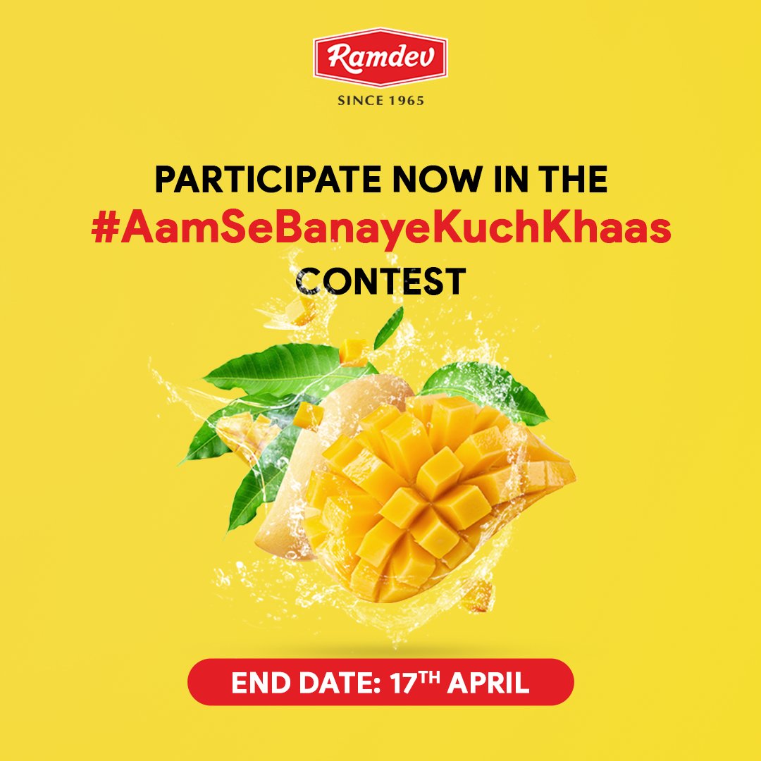 Ramdev_Food's tweet photo. Aam ka season aaya aapke ghar! Aao banaye taaze-taaze 
.
.
.
.
.
#AamSeBanayeKuchKhaas #Mango #RamdevStore #RamdevMasala #RamdevSpices #BlendedSpices #PremiumBlendedSpices #PremiumSpices #RamdevContest https://t.co/0mH9opMZdm