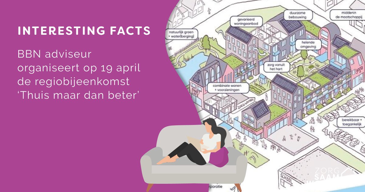 Hoe maken we omgevingen die het leven van ouderen verbeteren? Deze vraag staat centraal tijdens de regiobijeenkomst 'Thuis, maar dan beter', die onze partner bbn adviseurs op dinsdag 19 april organiseert. bit.ly/3jtXBgn