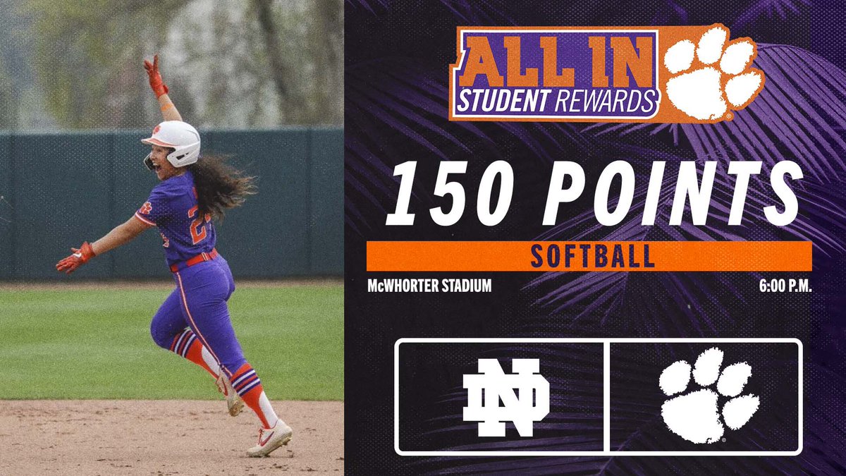 AllInRewards's tweet image. 🐅 HAPPY THURSDAY TIGERS🐅

🎾@ClemsonMTennis 
📍 Duckworth 
⏱ 5:00pm 

🥎 @clemsonsoftball 
📍 McWhorter 
⏱ 6:00pm