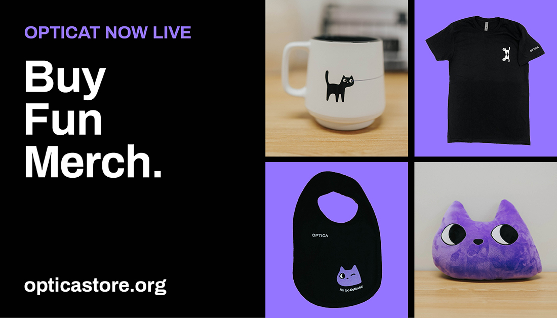<a href="/WorldQuantumDay/">World Quantum Day</a> Speaking of cats, you can take Opticat home with you, from the Optica Store - opticastore.org