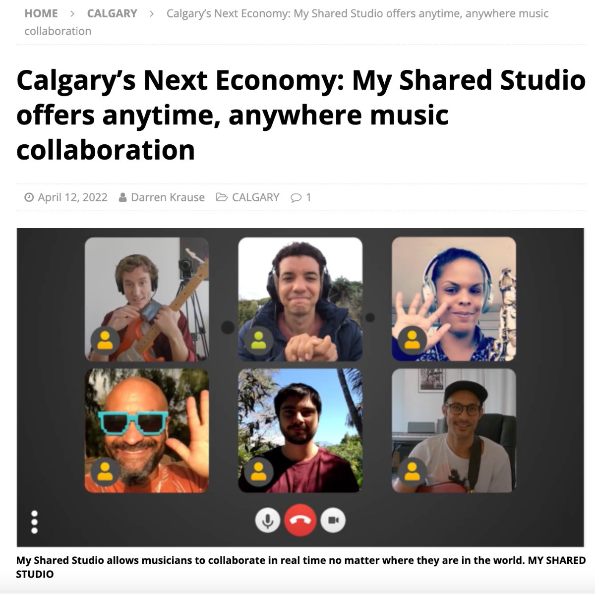 Un nouvel article sur My Shared Studio en paru... en provenance du Canada ! 🇨🇦
Nos amis canadiens nous suivent en effet car My Shared Studio a participé novembre dernier au programme canadien d'accélération start-up Music Tech REVERB, à Calgary. 🚀

👉🏼 livewirecalgary.com/2022/04/12/cal…