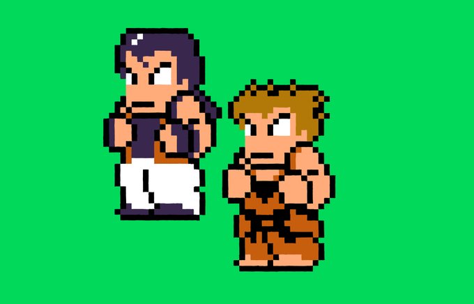 100いいねありがとうございまッス!
せっかく頑張って描いたんでこっちも見てほしいのンよね!

…とは言え、俺、ダウンタウン熱血物語の系列ってやったことないんだよなぁ～…
(°～°)> 