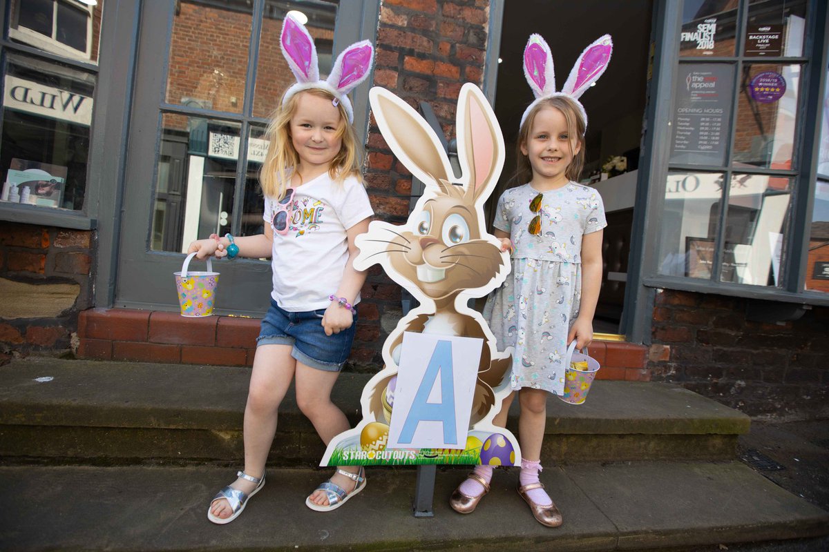 Knutsford Bunny Hop (@kbunnyhop) on Twitter photo #Knutsford Bunny Hop takes place today from 11am-4pm! 🐰🐣🍭
Find 8 bunnies in the town centre (remember roads are OPEN!), plus
Free face painting in <a href="/knutsmarket/">Knutsford Market Hall</a> from 10am-12pm
Easter bonnet competition (with prizes!) <a href="/KnutsfordSweets/">KnutsfordOldeSweetShop</a> at 10.30am! #Knutsford Bunny Hop takes place today from 11am-4pm! 🐰🐣🍭
Find 8 bunnies in the town centre (remember roads are OPEN!), plus
Free face painting in <a href="/knutsmarket/">Knutsford Market Hall</a> from 10am-12pm
Easter bonnet competition (with prizes!) <a href="/KnutsfordSweets/">KnutsfordOldeSweetShop</a> at 10.30am!