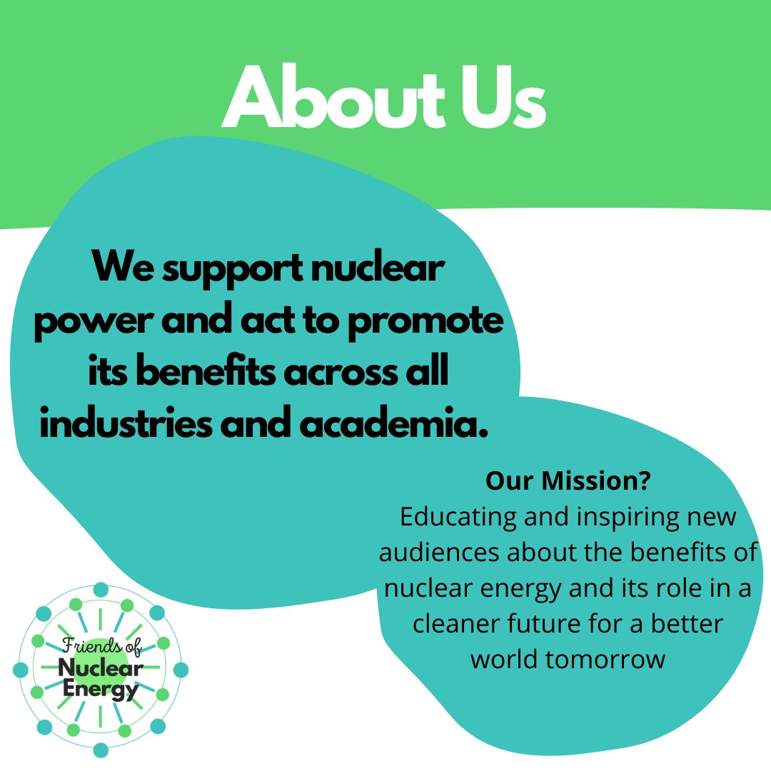 FoNuclearEnergy's tweet photo. We're Friends of Nuclear Energy (FoNE) and here's a little bit about us! 

We don't believe there another form of energy that is clean, reliable, scalable and affordable like nuclear power is. 

#Friends #Nuclear #Power #Electricity #Energy https://t.co/hZ0WcoRTzp