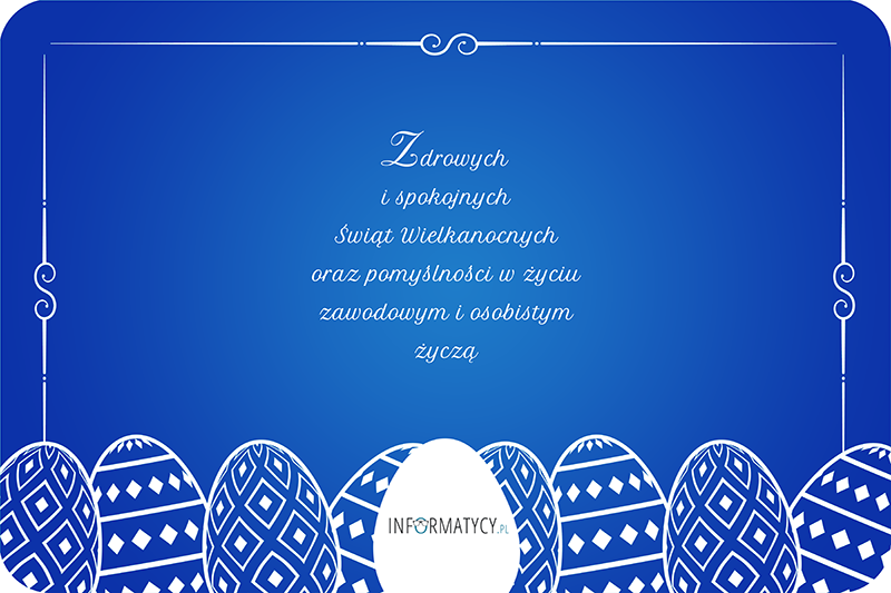 Wesołego Alleluja!

Zdrowych i spokojnych Świąt Wielkanocnych
oraz pomyślności w życiu
zawodowym i osobistym
życzą

Informatycy.pl

🐣🐥🐣🐥

#Informatycy, #Wielkanoc, #Wielkanocne, #Wielkanoc, #Easter