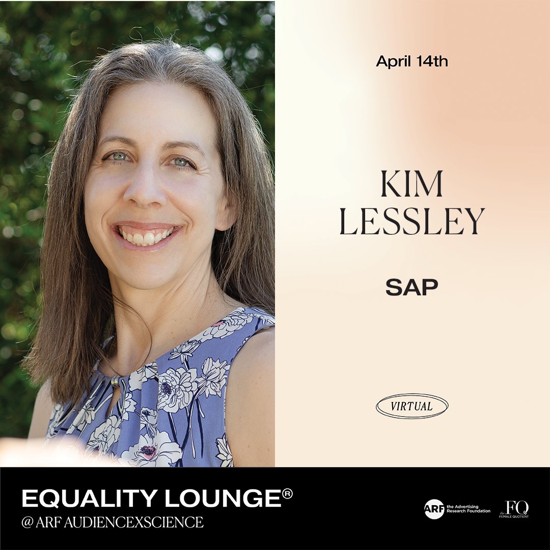 Does representation matter in market research? Join me with <a href="/femalequotient/">The Female Quotient</a> and <a href="/the_ARF/">ARF</a> in the #EqualityLounge at #AUDIENCExSCIENCE, where we’ll explore the value of gender parity in market research. RSVP: bit.ly/3JF5aeJ