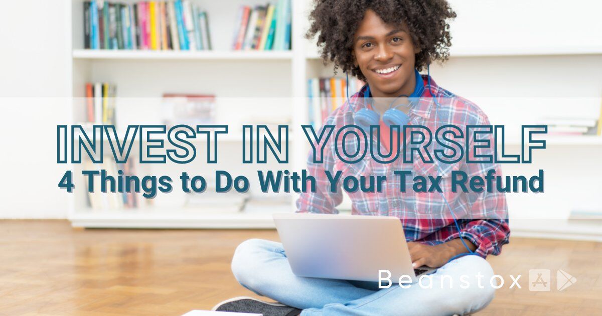 beanstox's tweet photo. Don’t let #taxseason stress you out this year! Plan ahead and figure out how to put your #taxrefund to work for you. 📰 Read more on the Beanstox blog: https://t.co/TdoupewngI  #SeriouslySimpleInvesting #taxes #personalfinance #taxrefundcheck #refundcheck https://t.co/D2Po8UiILv