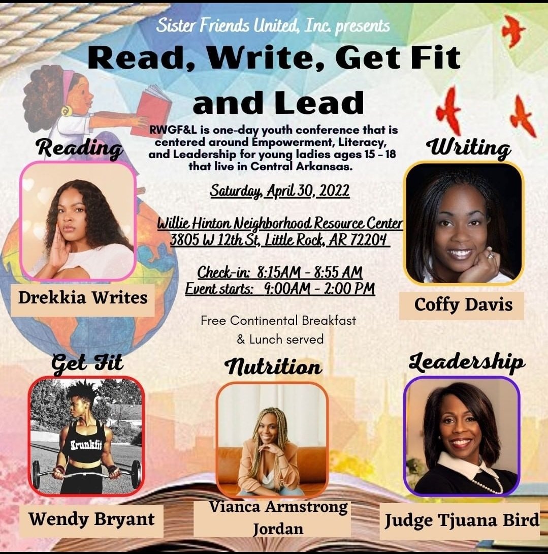 SisterFriendsU2's tweet photo. FREE one day conference for young ladies ages 15-18. This is an opportunity for.young ladies to learn, bond, and be empowered. #littlerock #localevents https://t.co/h1nzkuaVtl