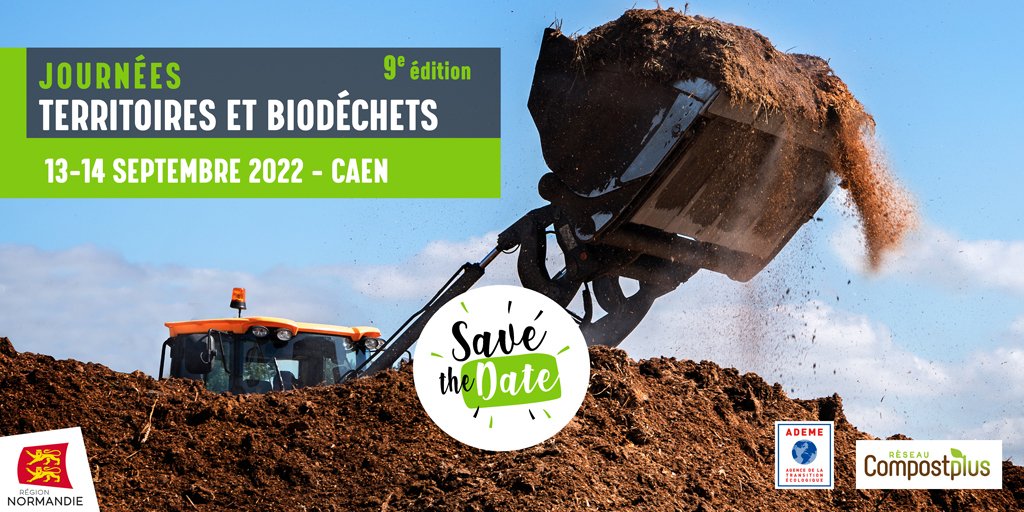 📅 RDV les 13 et 14 septembre à #Caen pour les Journées nationales Territoire et #biodéchets
Objectif : mobiliser l’ensemble de la filière biodéchets. 📢De nombreuses collectivités territoriales et experts de la filière témoigneront de leurs bonnes pratiques.
Inscriptions en mai