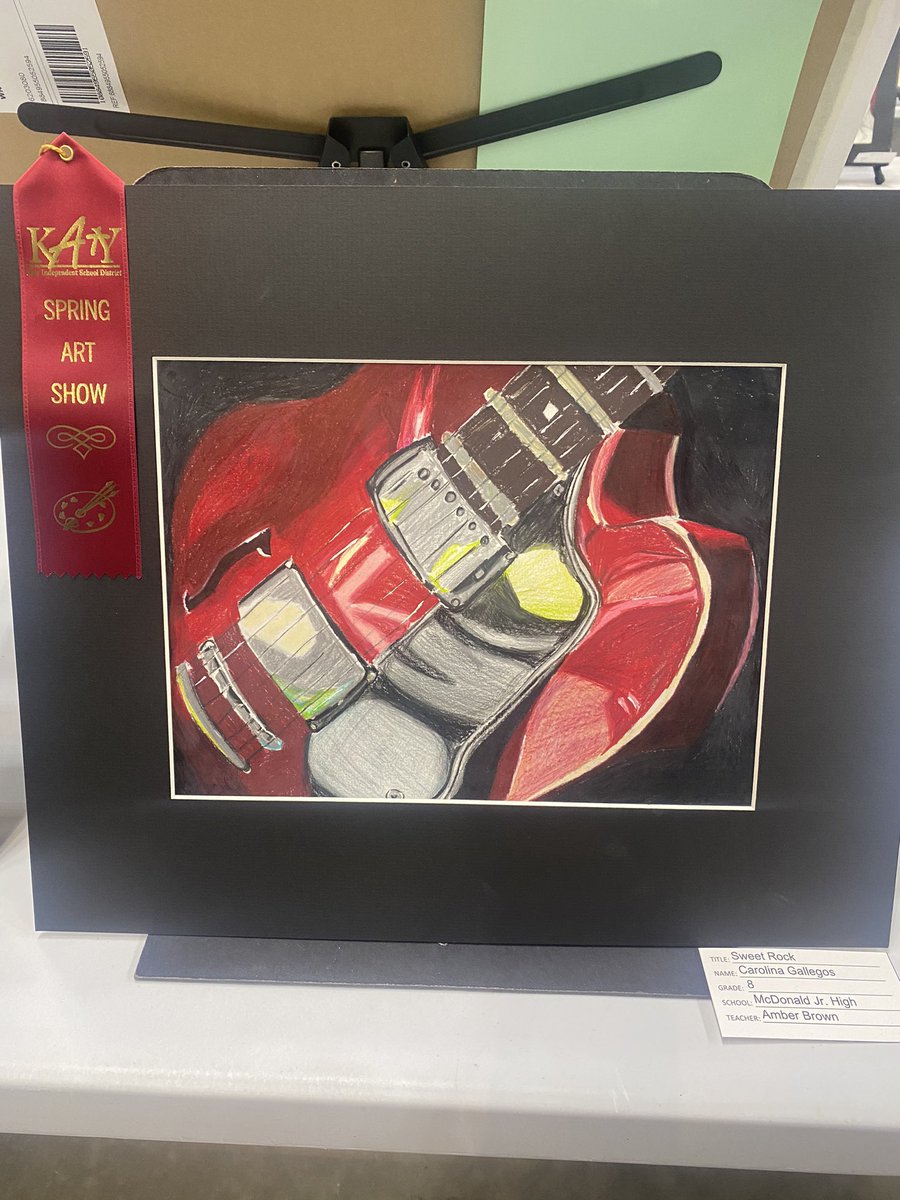 AmberJBrown2's tweet photo. So proud of all my students who competed in the @katyisd Spring Art Show!  2 of my kiddos were given the gold seal of excellence and will be displayed at the ESC Summer Show🏆 @KatyISDFineArts @MDJH_Panthers #MDJHSpirit https://t.co/OjU4vLNftk