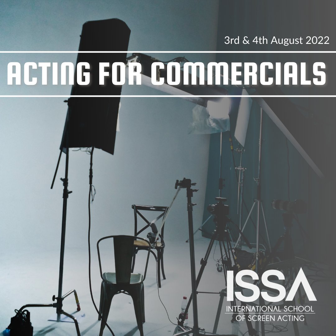 ScreenActingUK's tweet photo. 2-day intensive will cover the complete area of commercials. Highly practical with time in front of camera with time for review and visual feedback.
#screenactinguk #ISSA https://t.co/gRFoVheS7x