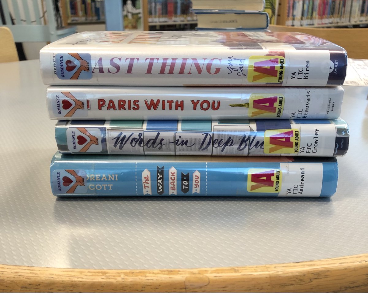 The Last Thing You Said
In Paris with You
Words In Deep Blue
The Way Back to You

Happy National Poetry Month!We decided to celebrate with some book spine poetry of our own.If you have any you would like to share,tag us, and if it's appropriate we'll retweet it!
#romance #Bookish