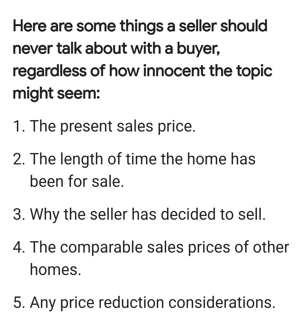 It's Seller's Tip Thursday! Here are some things you should not share with your prospective buyers. #floridarealtor #homes4you #ilovemyjob #callme #icanhelp #professional #sellerstips #arg
