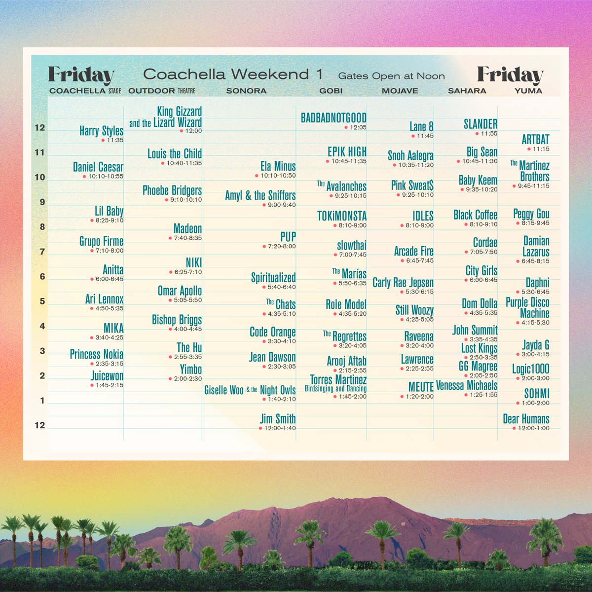 Coachella schedule 2022