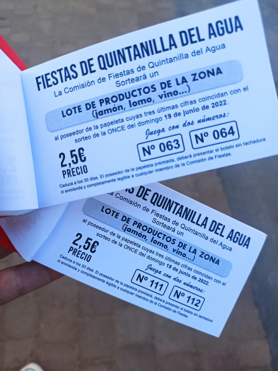 Con la llegada de las #papeletasdeFiestas comienza la cuenta atrás para las #fiestasqda2022
#Quintanilladelagua
#Burgos 

Colabora con nosotros tanto comprando como vendiendo (esta año queremos acabarlas antes del primer sabado) #Nosayudas
