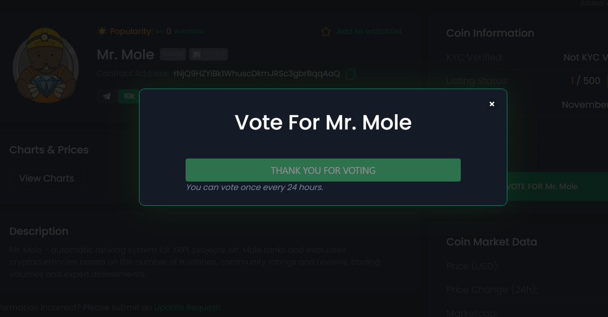 mrmolecoin's tweet photo. Rules:

1) Vote for MRM here https://t.co/yH6shZmWi6 
2)  Take a screenshot like mine 👇
3) Follow me
4) Like &amp; Retweet
5) 10 XRP for each of the 10 winners
6) The winners will be announced on April 17 at 6 pm UTC https://t.co/66lVYvDu33