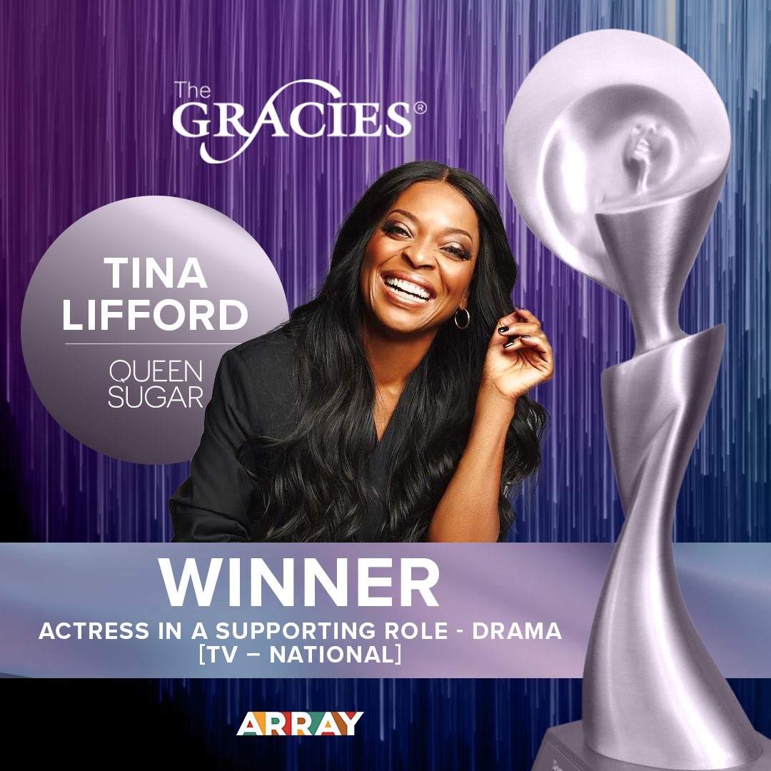 ARRAYNow's tweet photo. Congratulations to QUEEN SUGAR’s @tinalifford for being honored with a Gracie Award! #GracieAwards2022 #ARRAYFilmworks https://t.co/dirszPtbDx