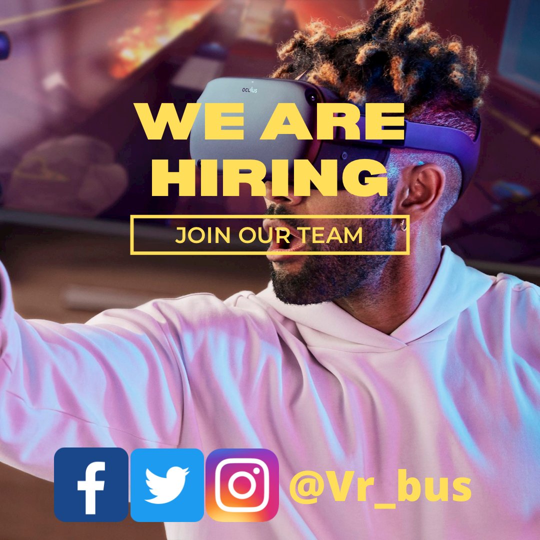 vr_bus's tweet photo. Like to join our team?
We are hiring today!

#vrbus #tusjames #gaming #entertainment https://t.co/8sLLmXKEio