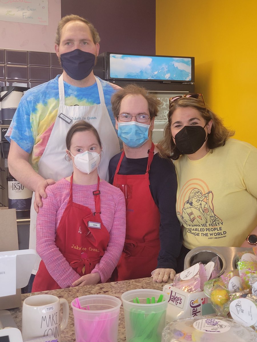 A treat to great ice cream at Jake's and see your former students working!