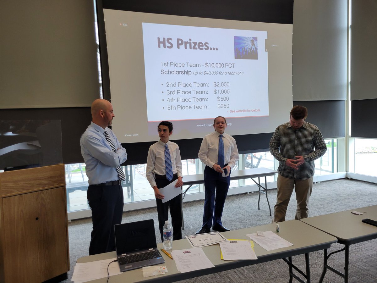Proud of this team, "Frost Interactive," for their 4th place finish in the Penn CFL Dream Learn Pitch competition. The judges were impressed with their knowledge and passion. Students won $500!