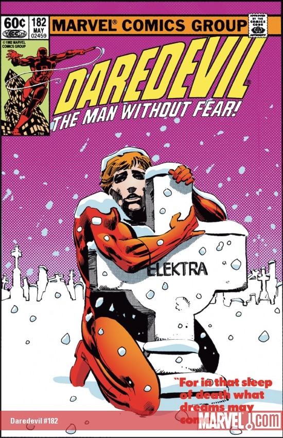 ClassicMarvel_'s tweet photo. Daredevil #181-183 cover dated April-June 1982. https://t.co/MiUMo46tC7
