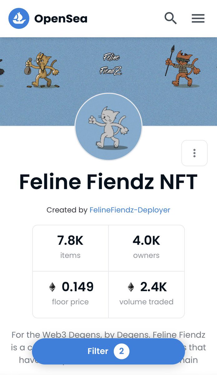 You know that saying that goes.. “Buy low, sell high.” Pretty thin floor until we see .2, don’t FOMO back in after <a href="/FelineFiendz/">Fiendz</a> starts getting attention again. We still have a die hard community that are holding our #ForeverFiendz with 💎🐾. It’s probably nothing 😼 NFA