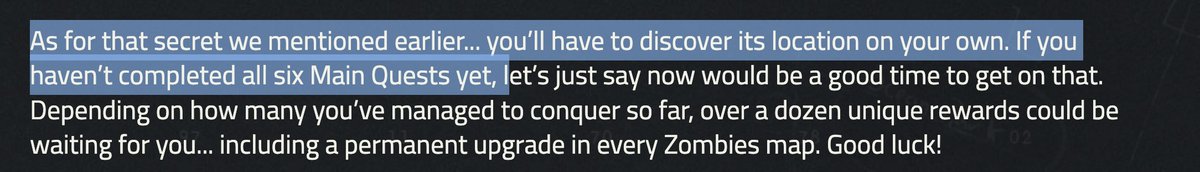 charlieINTEL's tweet image. Also Treyarch is adding another, secret Easter Egg to Black Ops Cold War…they are hinting that players should finish the 6 main quest Easter Eggs in Cold War soon before what’s to come…