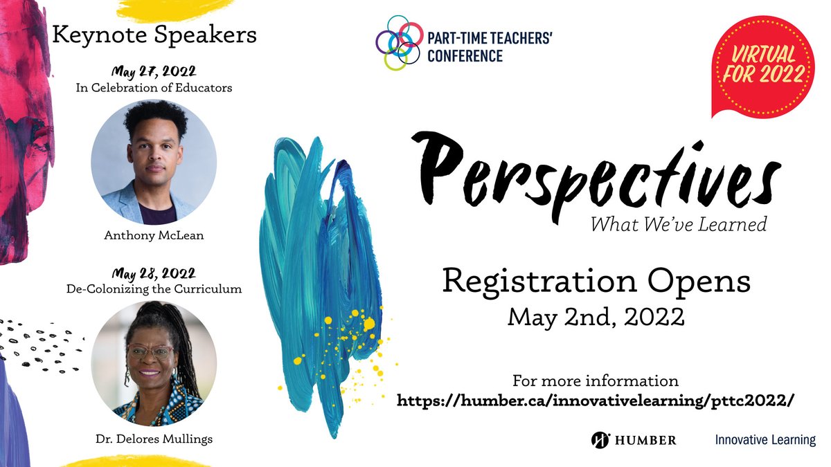 Humber_iLearn's tweet photo. @humbercollege
Part-Time Teachers' Conference, 2022
“Perspectives: What We’ve Learned”

Conference Program is now available on our site! Registration opens soon. https://t.co/nUXhWT2LGb

#PartTimeFaculty #PartTimeTeachers #TeachingExcellence #PTTC2022 #Perspectives #Innovative https://t.co/atejtf7GhI