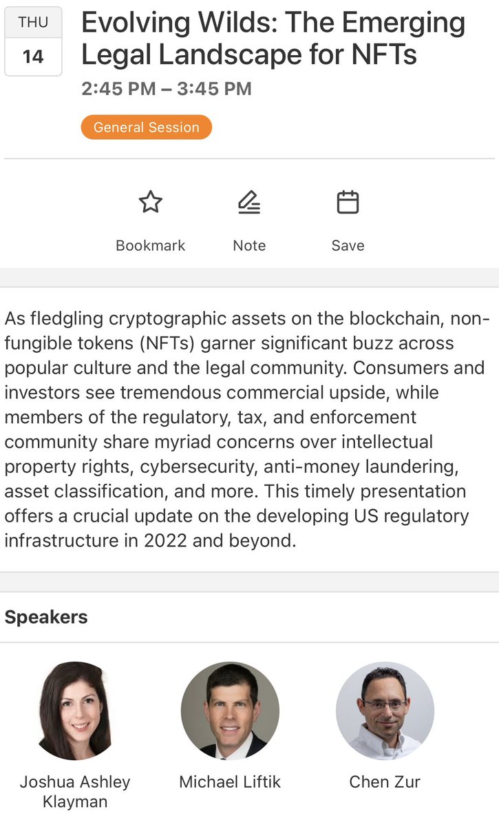 christinayiotis's tweet photo. #TRManifestDestiny โEvolving Wilds: The Emerging Legal Landscape for #NFTsโ w/ @dapperlabs @LinklatersLLP @josh_blockchain @quinnemanuel Michael Liftik @EYnews Chen Zur #Fractionalization #Security #Custody #MultipleWallets ย @TRIExecutives @thomsonreuters #SmartContracts #FinHub https://t.co/ODpUfuX12X