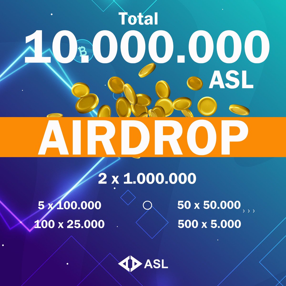 AslTokenFanPage's tweet photo. 🎁空投🎁

自由

🚨 总共将奖励 10,000,000 ASL 代币💎

✅免费代币✅

        ❗️规则：👇
1⃣ 转发和点赞
2⃣ 关注
@AslToken

3️⃣ 评论你的钱包账户。

🗓 最后一天
⏳ 2022 年 4 月 20 日

#ASLToken
#空投加密
#新上市
#BTC
＃递送 https://t.co/PpWRC5rExA