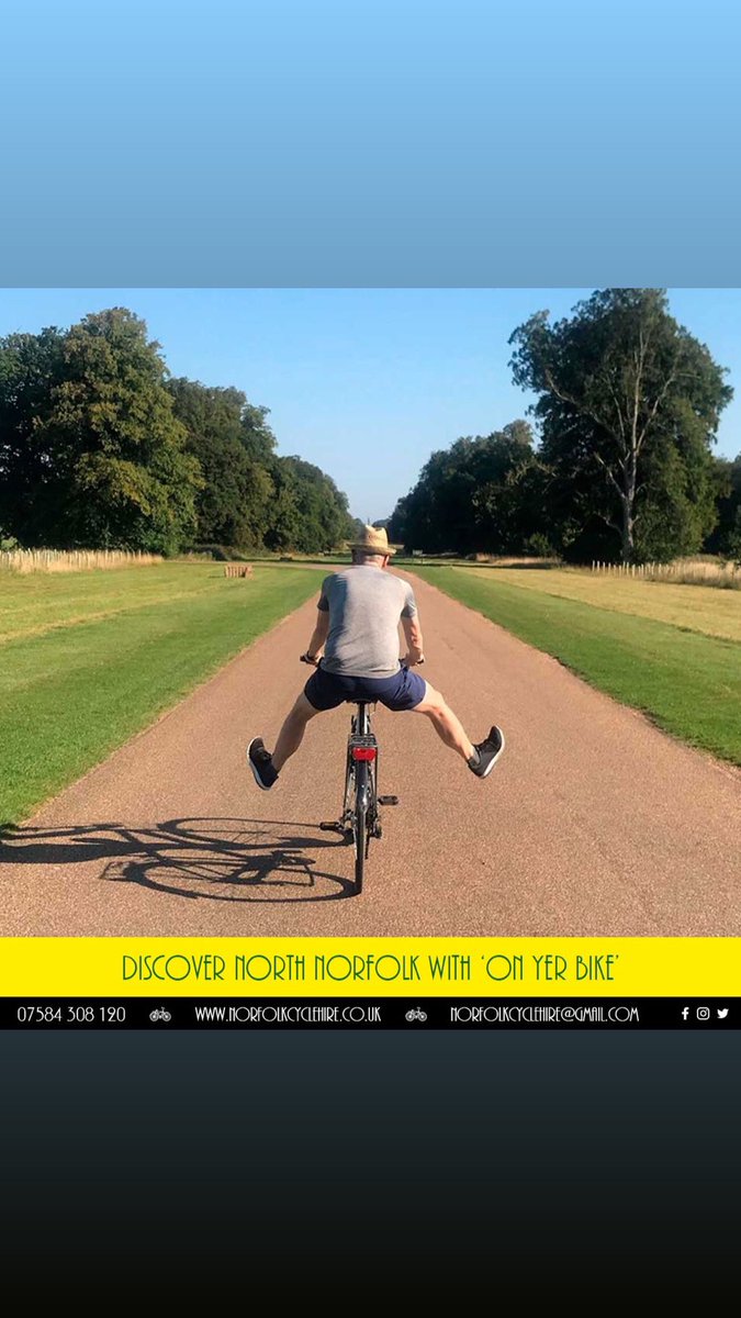 cycleandsmile's tweet photo. Save fuel hire a bike #bikehirenorfolk https://t.co/fvfYDrUpZb