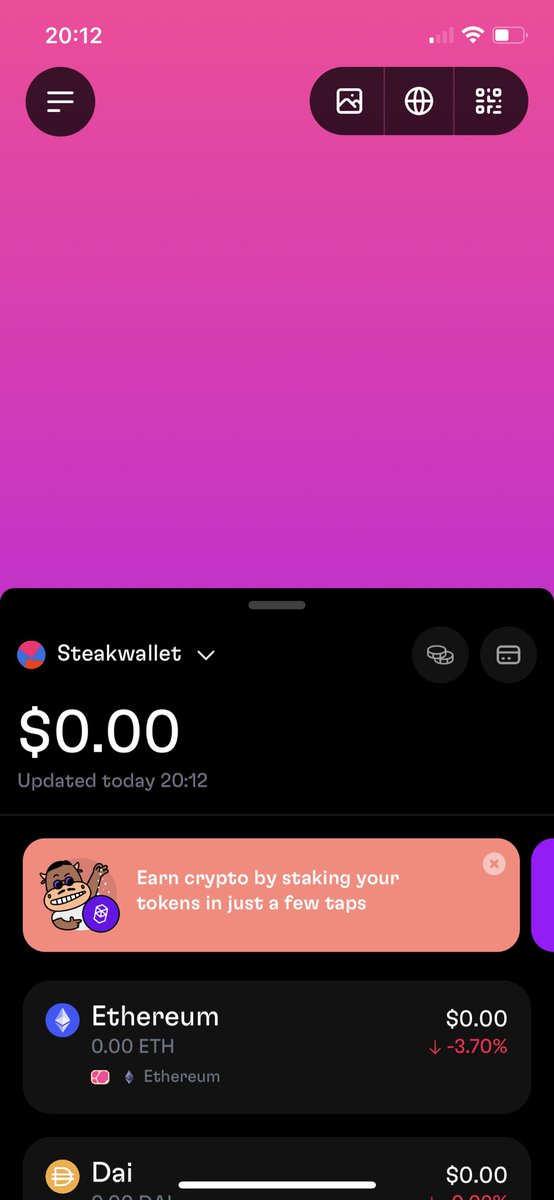 Lucanus77's tweet image. Nothing is more web3 than dedicating 50% of the home screen of your wallet app to displaying your nft pfp. @steakwallet I love you