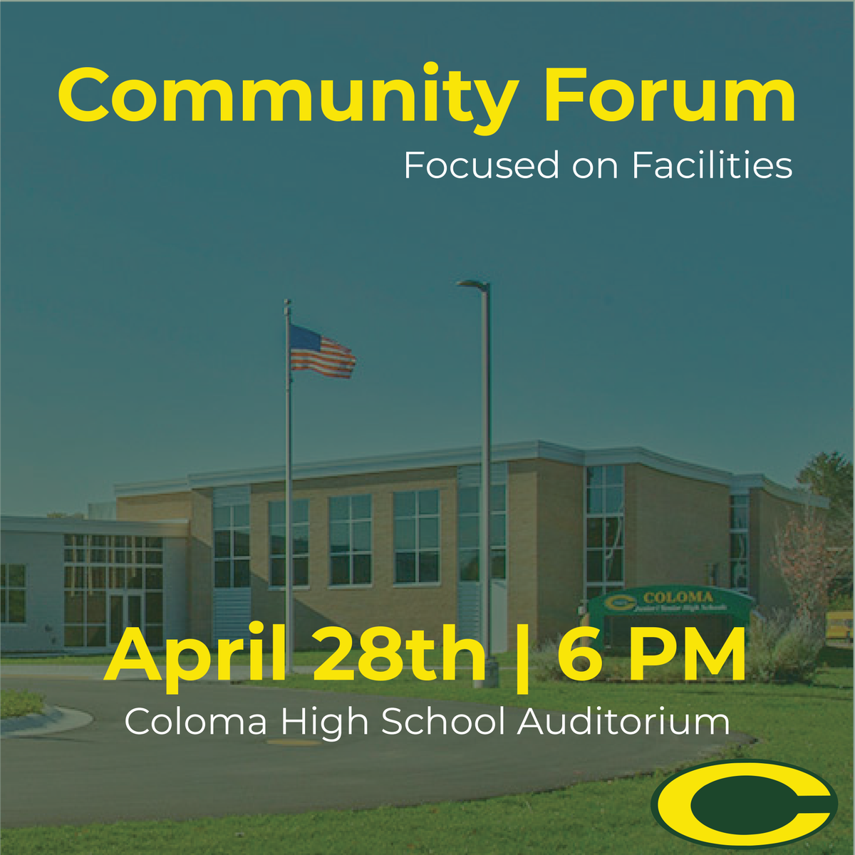 SchoolsColoma's tweet photo. Our new strategic plan incorporates improvements to our facilities and sites.  Please attend the community forum on April 28 to discuss ideas and help us plan for the future of our schools. https://t.co/cYKOJYKRLM