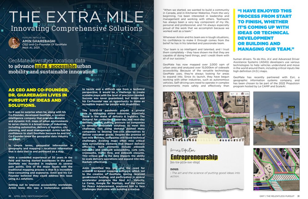 GoGeoMate's tweet photo. Our #CEO, Dr. Amin Garebagi, shares his #entrepreneurship journey with @NEXT_Canada.

He speaks to starting a #business as an immigrant, his #leadership style that empowers employees, and pain points in #HDmapping that GeoMate has solved.

https://t.co/vBH5Loa7E5 https://t.co/ymoud0XjZ0