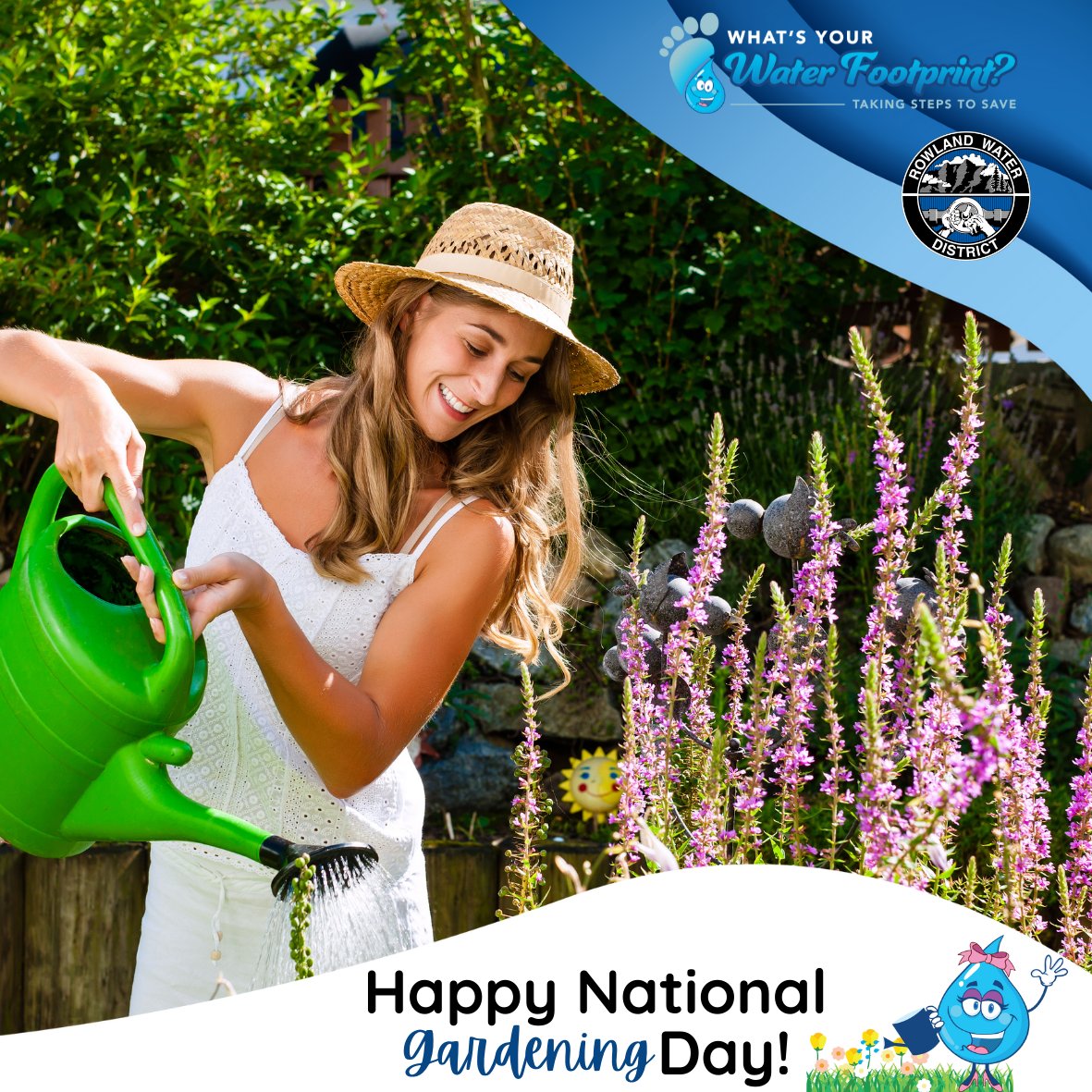 RowlandWater's tweet photo. Happy #NationalGardeningDay! 

🍃 Are you interested in replacing your current garden with CA Friendly Plants? Visit https://t.co/xQvhJOKY7V for simple ways to add these beautiful plants to your landscape &amp; save water. 🌵

@bewaterwiseh2o 

#DiscoverRWD #CANative #DroughtTolerant https://t.co/bUvdQhdNti